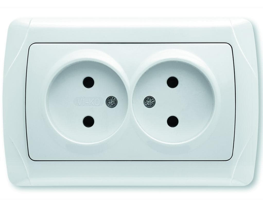 Priza dubla Carmen OPAQUE,alba