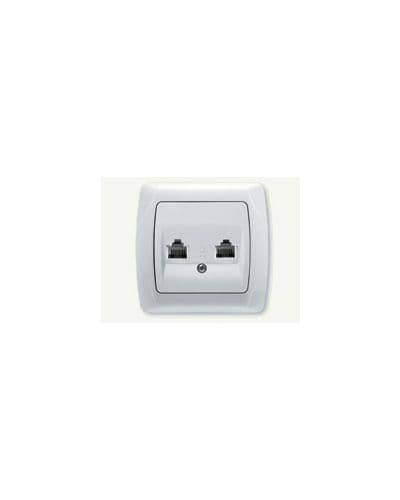 Priza telefonica dubla (RJ11) Carmen OPAQUE,alba