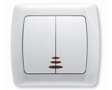 Intrerupator 2kl cu ilum.Carmen OPAQUE alb