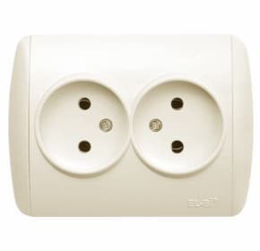 Priza dubla interioara simpla Elmos 10A 250V