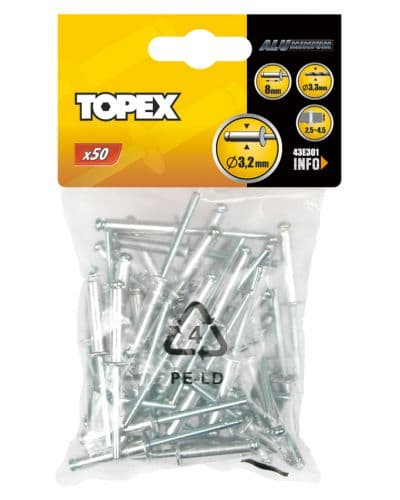 Nituri 3.2*8 mm 50 buc Topex(cod 43E301)