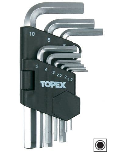 Cheie hexagonala 1,5-10 mm (set 9 buc) scurte Topex(cod 35D955)