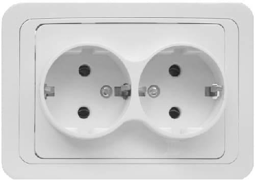 Priza dubla euro (MEGA), alb