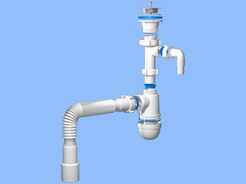 Sifon "??????" 1 1/2"*40 cu suport p/u masina/spalat C0315