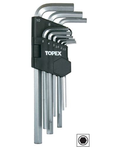 Cheie hexagonala 1,5-10 mm (set 9 buc) lungi Topex(cod 35D956)