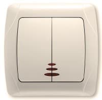 Intrerupator 2kl cu ilum.Carmen OPAQUE crem