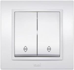 Intrerupator de trecere 2kl cu 2 direct.Zena elbi 500 010200 211, alb