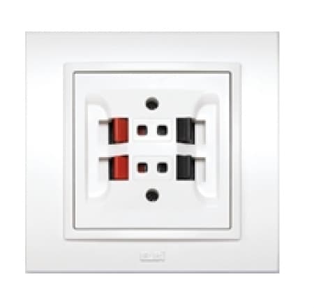 Priza-audio dubla Zena elbi 500 010200 241, alba