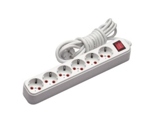 Prelungitor 3m 6 prize euro cu buton HASKA/SERT